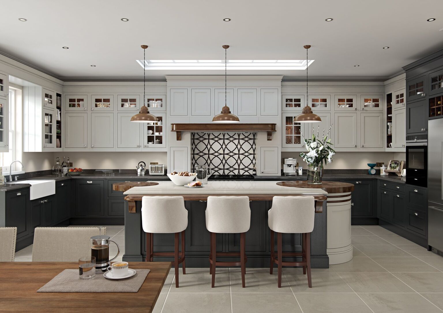 Walnut and painted Kitchen 2 - My CMS