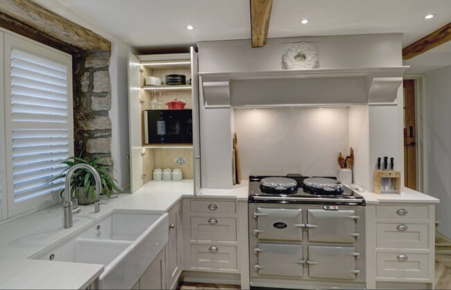 Aga cooker in handmade kitchen