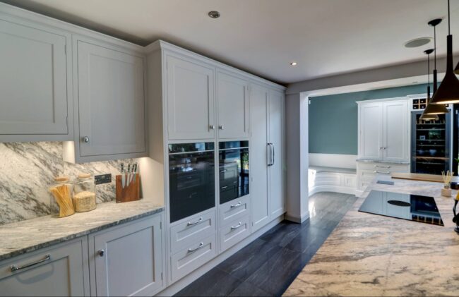 Bespoke modern kitchen in blue