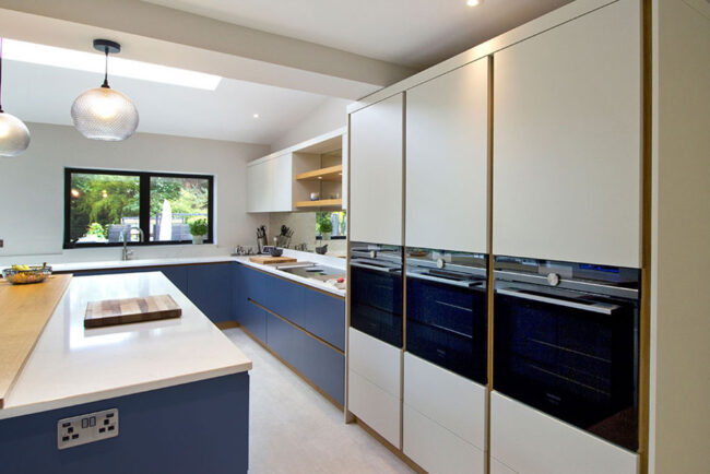 Blue-and-white-bespoke-German-kitchen